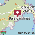 Mapa Baia Caddinas casa con vista mare Golfo Aranci