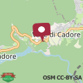 Mapa CAMPO BASE CADORE con parcheggio auto e garage moto